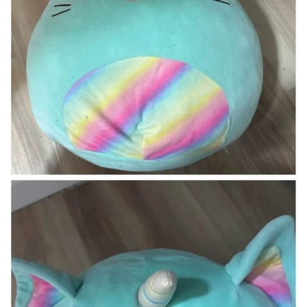 Large rainbow kitten unicorn squishmallow
